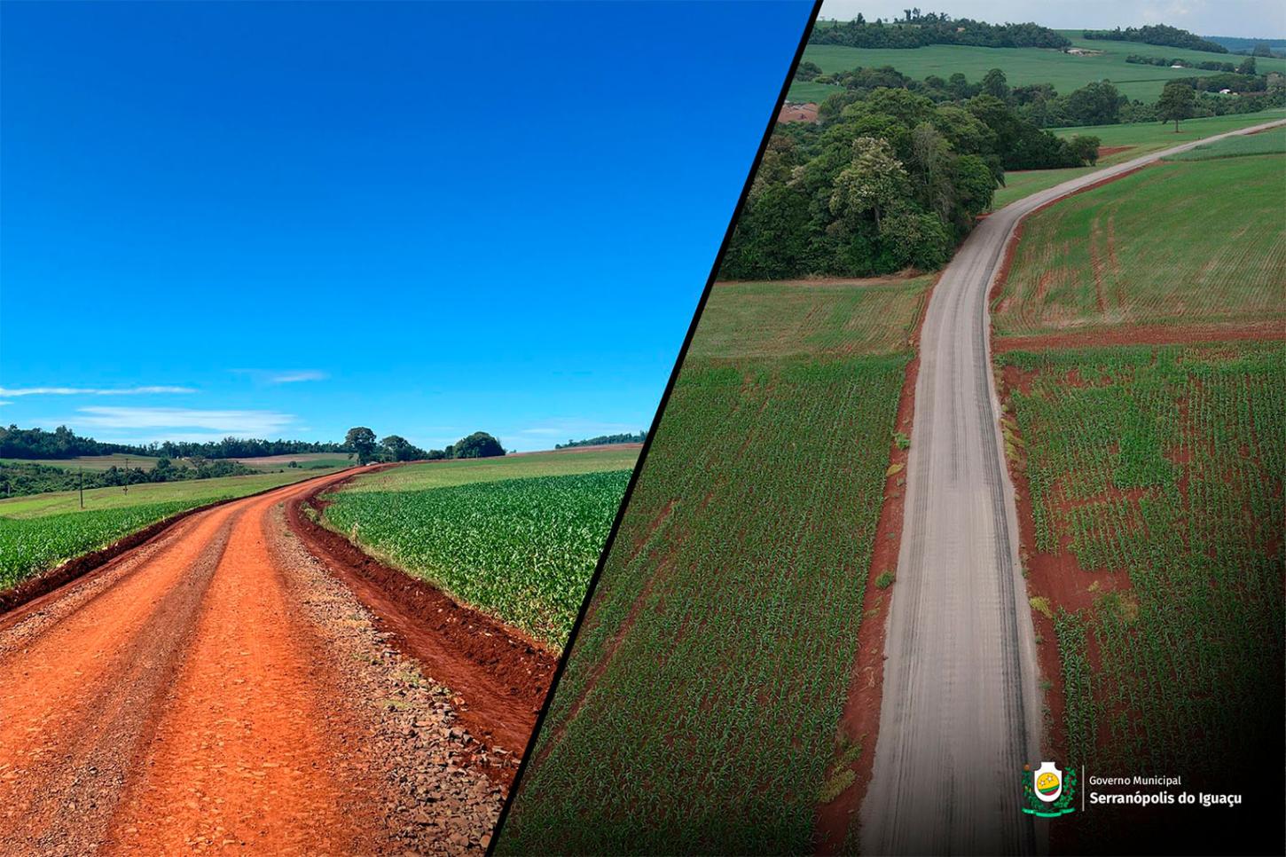 SERRANOPOLIS CONCLUI TRECHO DE ASFALTO NA LINHA PINHEIRINHO