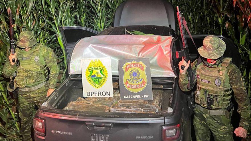 OPERAÇÃO CONJUNTA INTERCEPTA VEÍCULO COM MAIS DE 380KG DE DROGAS ENTRE VERA CRUZ DO OESTE E CÉU AZUL