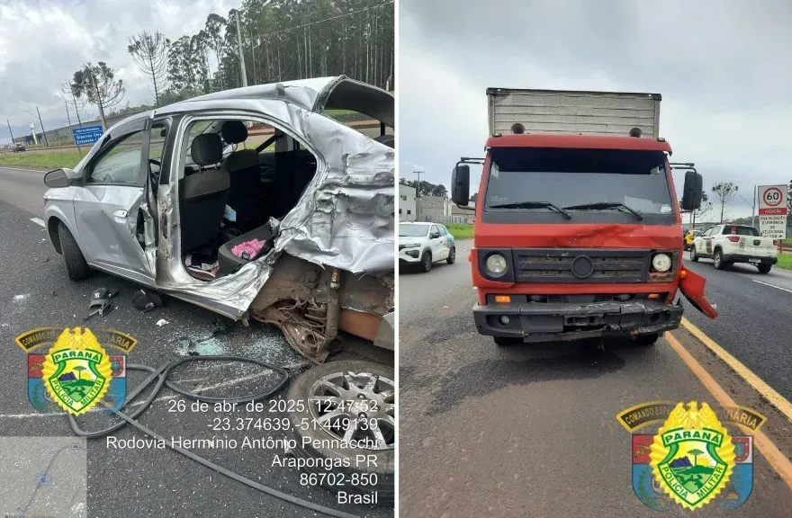 VEÍCULO COM PLACAS DE CASCAVEL SE ENVOLVEM EM GRAVÍSSIMO ACIDENTE NA PR-444