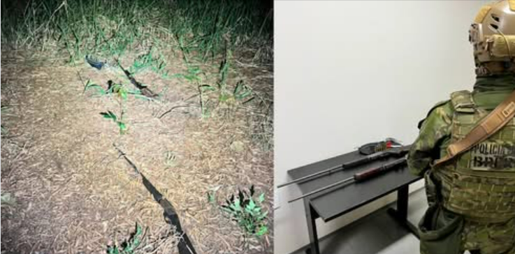 ESPINGARDAS SÃO APREENDIDAS EM PORTO CLANDESTINO EM SANTA HELENA