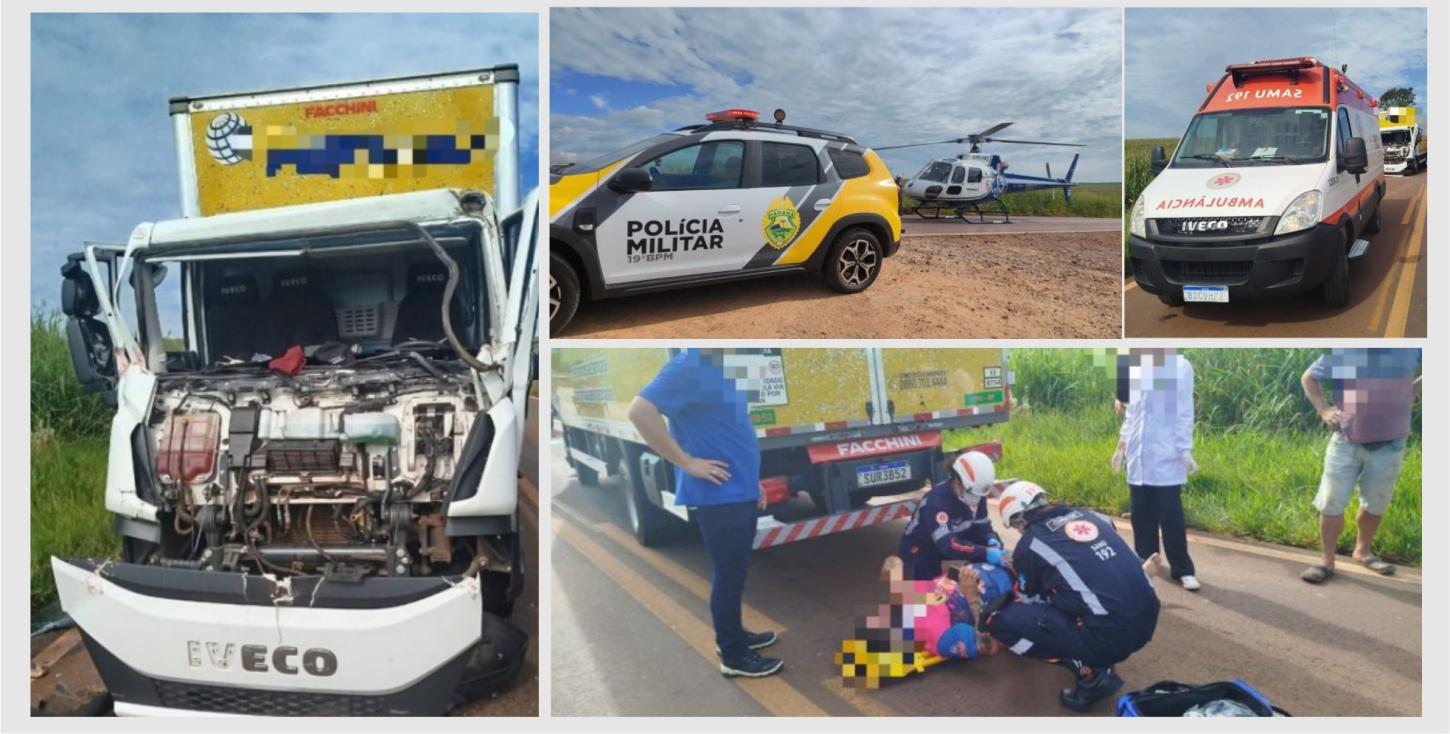 MORADOR DE SANTA HELENA FICA FERIDO EM BATIDA TRASEIRA NA PR 488, ENTRE DIAMANTE DO OESTE E VERA CRUZ DO OESTE