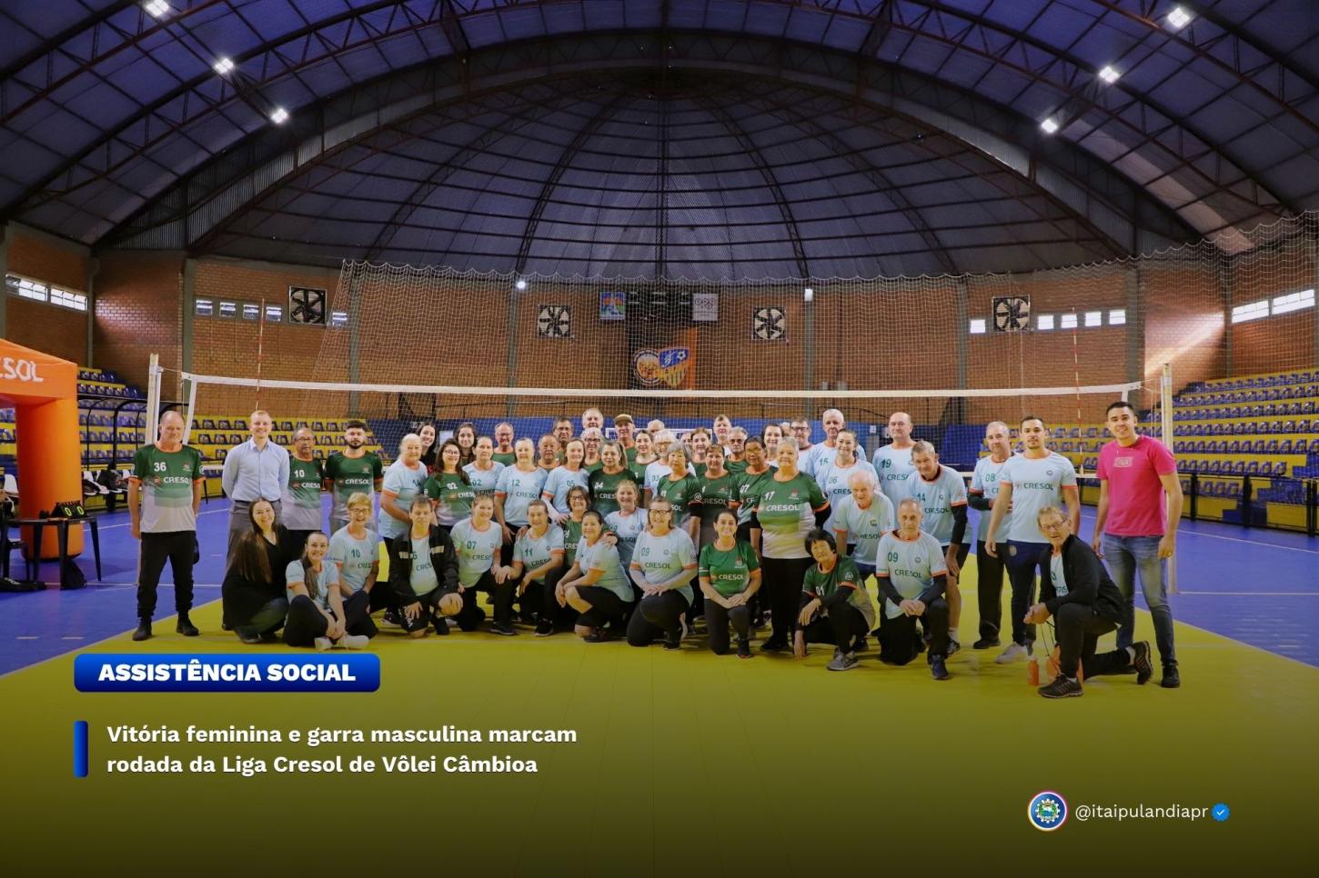 VITÓRIA FEMININA E GARRA MASCULINA MARCAM RODADA DA LIGA CRESOL DE VÔLEI CÂMBIO