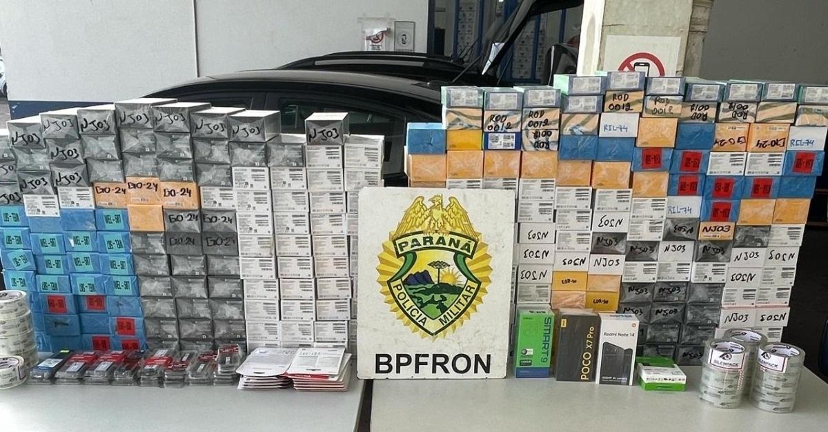 BPFRON APREENDE CARREGAMENTO DE ELETRÔNICOS E PRENDE TRÊS HOMENS EM CÉU AZUL