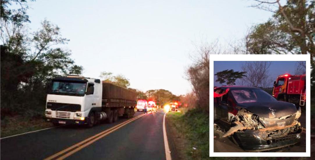 DUAS PESSOAS FICAM FERIDAS APÓS VEÍCULO COLIDIR NA TRASEIRA DE CARRETA ENTRE SANTA HELENA E DIAMANTE D’OESTE.