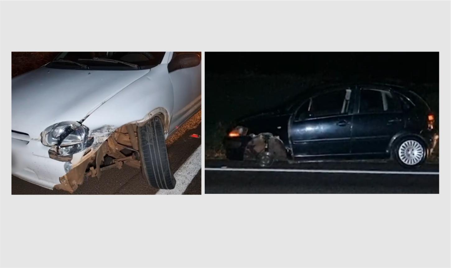 RODA SE SOLTA DE VEÍCULO E ATINGE OUTROS DOIS NA BR-277, EM CÉU AZUL