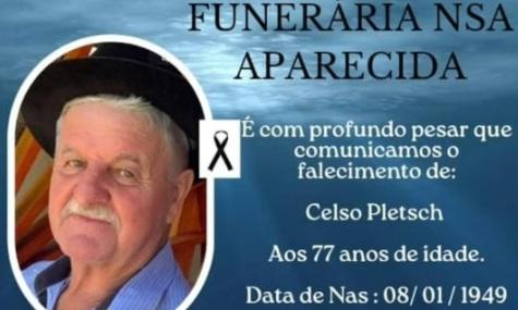 CELSO PLETSCH FALECE EM ITAIPULÂNDIA AOS 77 ANOS DE IDADE