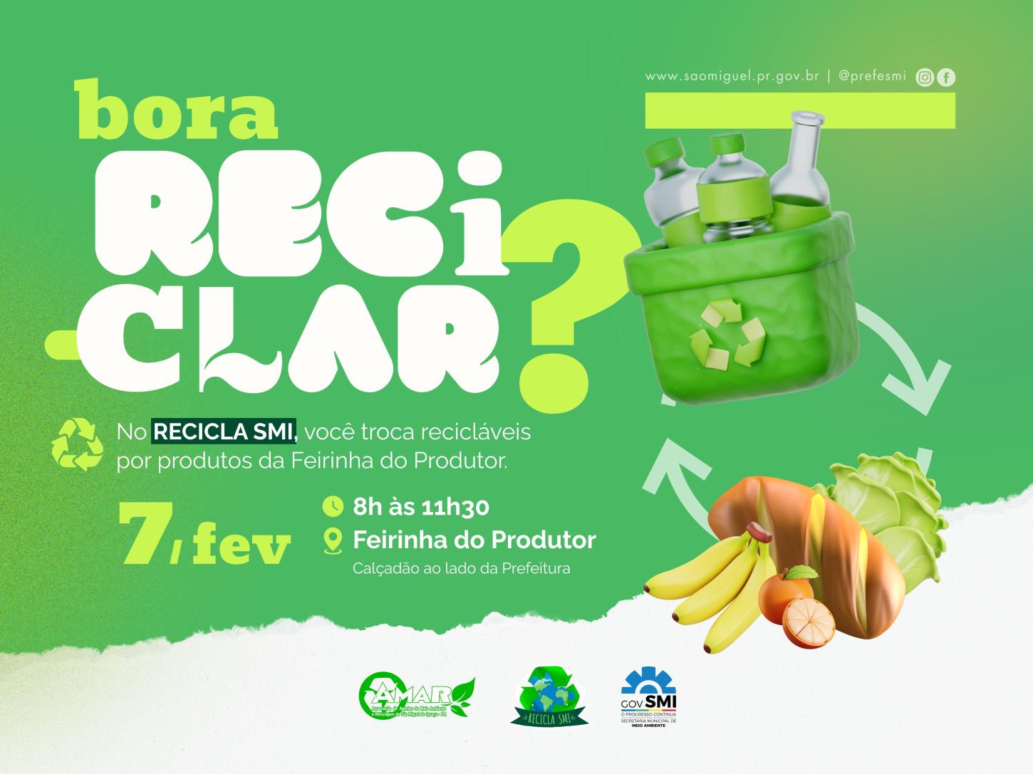PRIMEIRA ETAPA DE 2026 DA CAMPANHA RECICLA SMI ACONTECE NESTE SÁBADO (07)