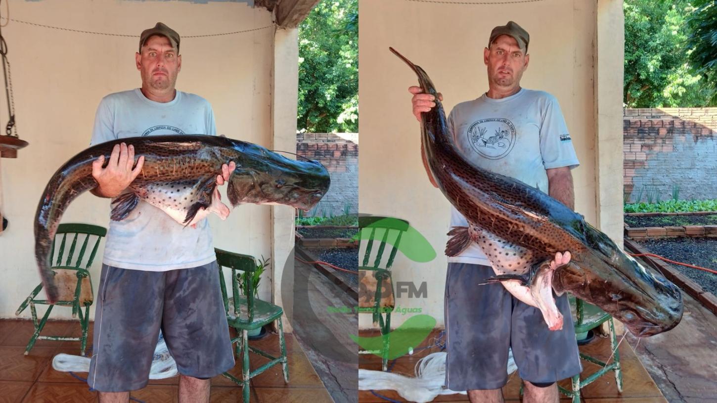 PESCADOR DE SANTA HELENA CAPTURA SURUBIM DE 22 QUILOS NO LAGO