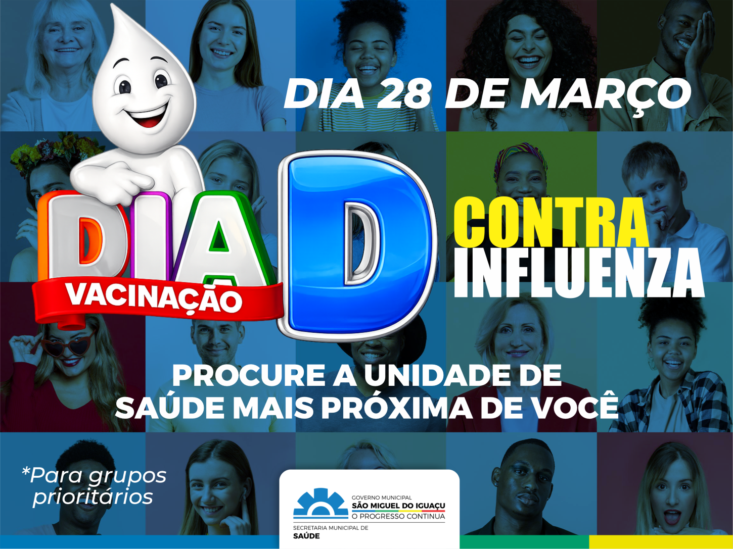 VACINAÇÃO CONTRA GRIPE DOS GRUPOS PRIORITÁRIOS DE SÃO MIGUEL COMEÇA NESTE SÁBADO (28) COM O DIA “D”