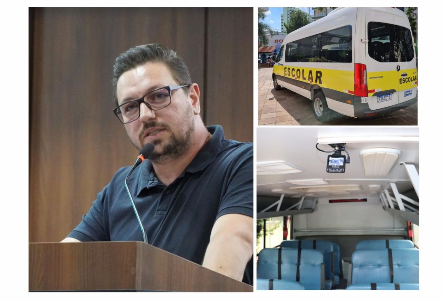 VEREADOR ANDRÉ ROYER PEDE NOVOS VEÍCULOS NO TRANSPORTE ESCOLAR COM AR-CONDICIONADO E CÂMERAS EM ITAIPULÂNDIA