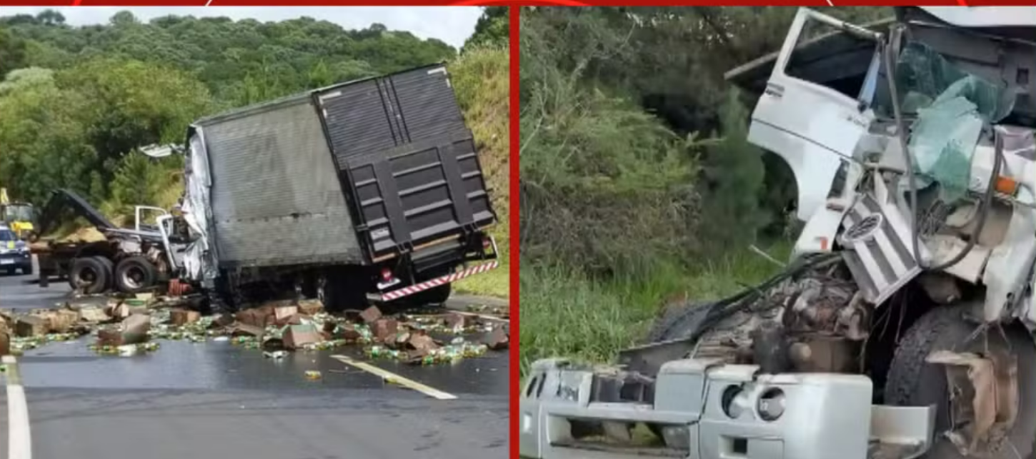 ENGAVETAMENTO COM CAMINHÕES DEIXA FERIDOS E BLOQUEIA BR-376 POR SEIS HORAS 
