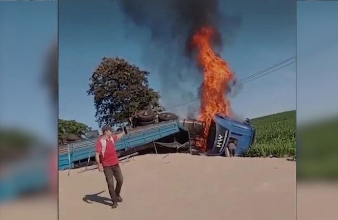GRAVE ACIDENTE NA BR-277 DEIXA FERIDOS E INTERDITA RODOVIA EM CÉU AZUL