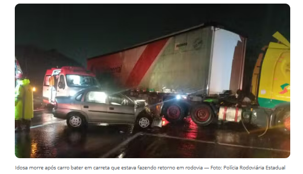 IDOSA MORRE APÓS CARRO BATER EM CARRETA NA PR-151, EM CARAMBEÍ