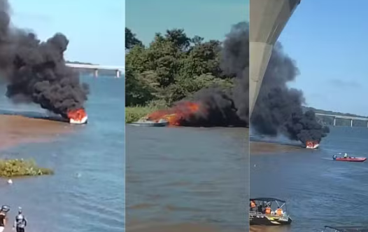 LANCHA EXPLODE NO RIO PARANÁ E DEIXA CINCO FERIDOS NO NOROESTE DO ESTADO