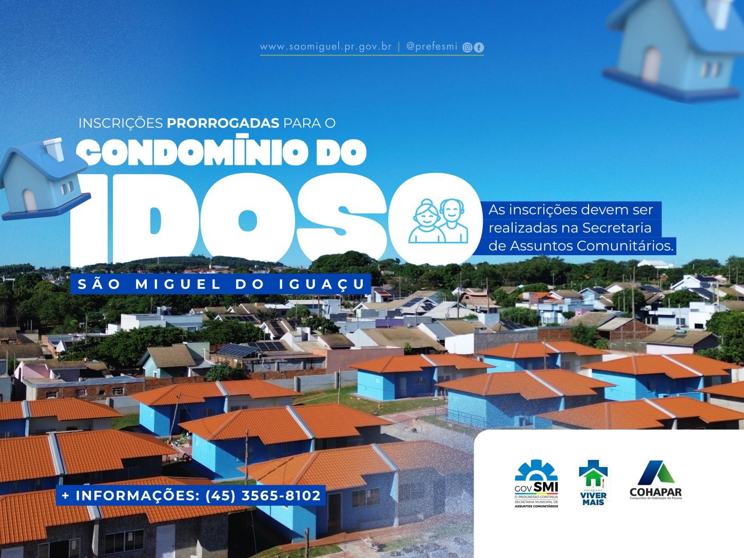 PRAZO DE INSCRIÇÕES PARA O CONDOMÍNIO DO IDOSO É PRORROGADO ATÉ 28 DE JUNHO EM SÃO MIGUEL DO IGUAÇU