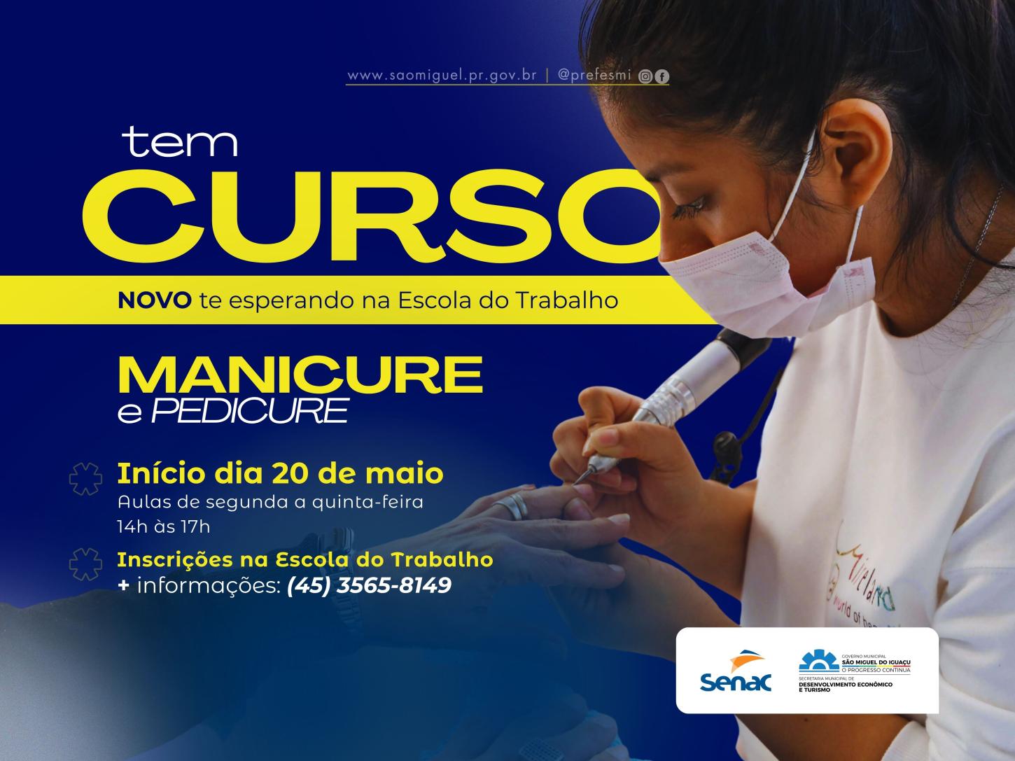 SÃO MIGUEL DO IGUAÇU ABRE INSCRIÇÕES PARA CURSO GRATUITO DE MANICURE E PEDICURE