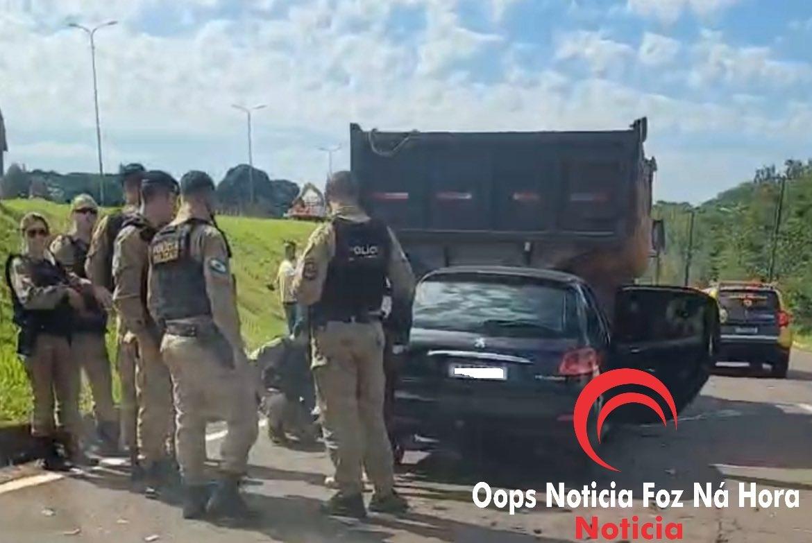 SUSPEITO É PRESO APÓS ASSALTO COM DISPAROS E ACIDENTE NA BR-277