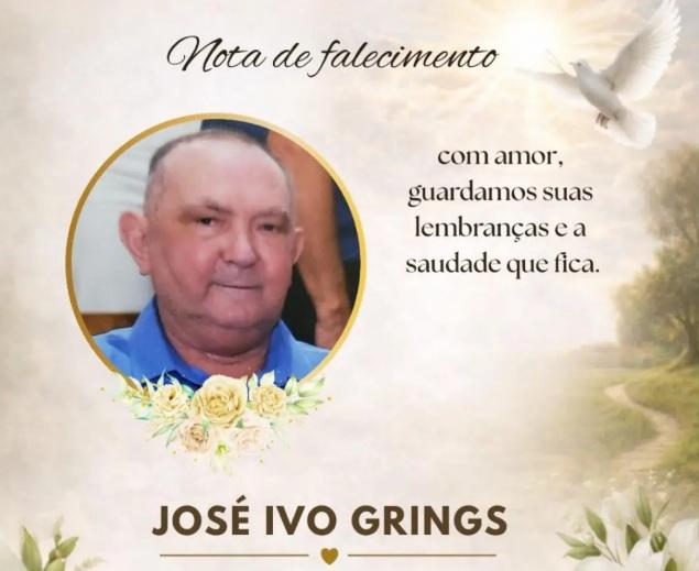 CENÁCULO ACOLHIMENTO COMUNICA O FALECIMENTO DE JOSÉ IVO GRINGS, AOS 74 ANOS, EM MISSAL