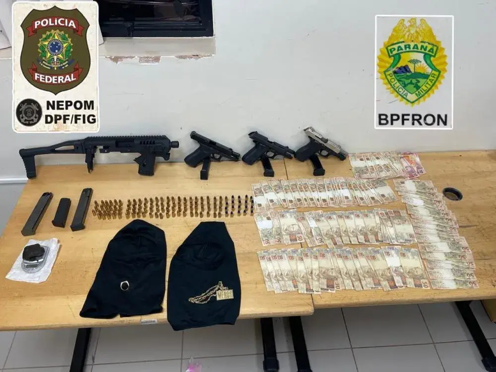 OPERAÇÃO CONJUNTA PRENDE CINCO PESSOAS E APREENDE ARMAS, DROGAS E DINHEIRO EM FOZ DO IGUAÇU