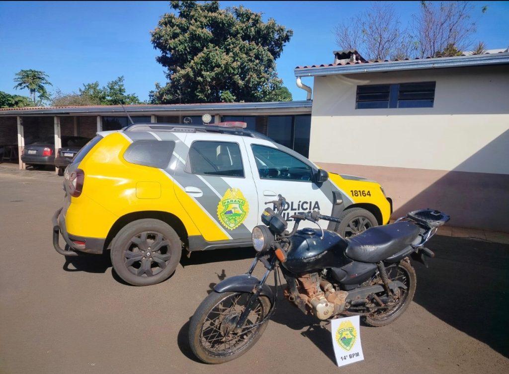 POLÍCIA MILITAR RECUPERA MOTOCICLETA FURTADA EM ITAIPULÂNDIA