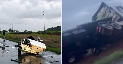 ACIDENTE NA BR-470 DEIXA CINCO MORTOS EM CAMPOS NOVOS (SC)