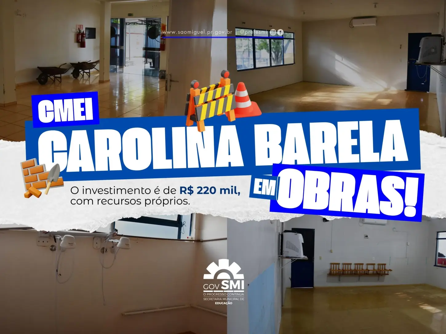 CMEI CAROLINA BARELA PASSA POR REFORMA DE R$ 220 MIL EM SÃO MIGUEL DO IGUAÇU
