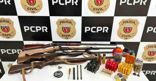 HOMEM É PRESO EM FLAGRANTE POR POSSE IRREGULAR DE ARMAS E MAUS-TRATOS A ANIMAIS EM CORNÉLIO PROCÓPIO