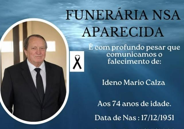 ITAIPULÂNDIA SE DESPEDE DE IDENO MARIO CALZA, AOS 74 ANOS