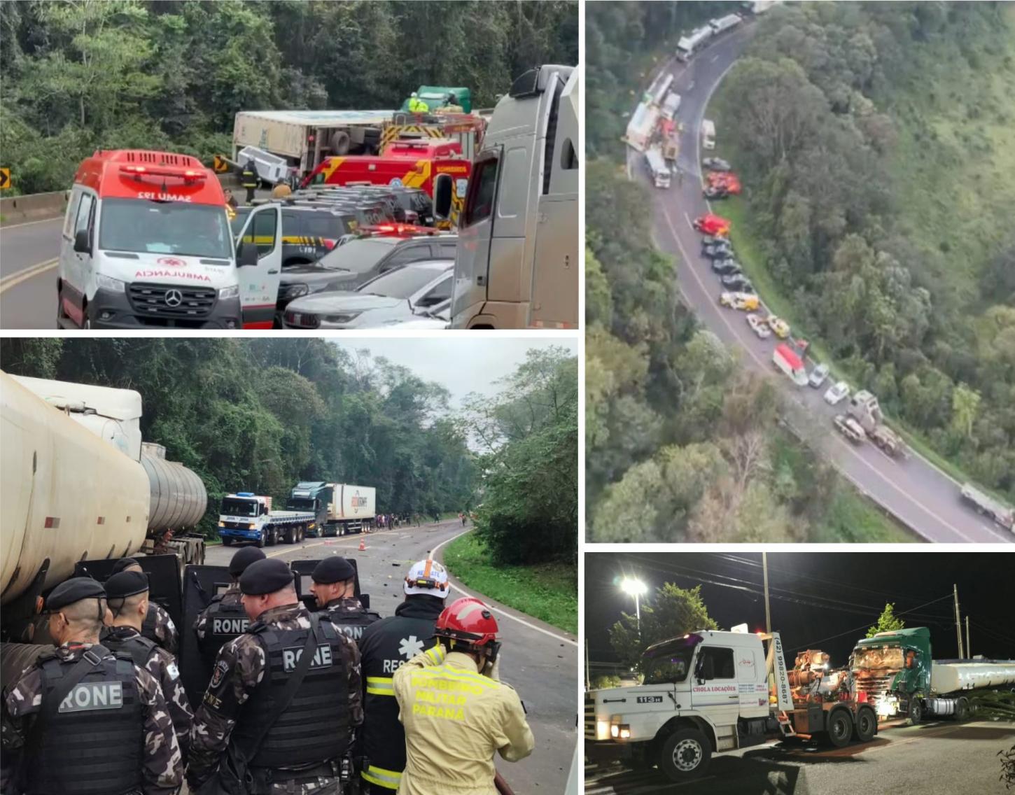 BR-277 É LIBERADA APÓS MAIS DE CINCO HORAS DE BLOQUEIO E CONFRONTO EM NOVA LARANJEIRAS