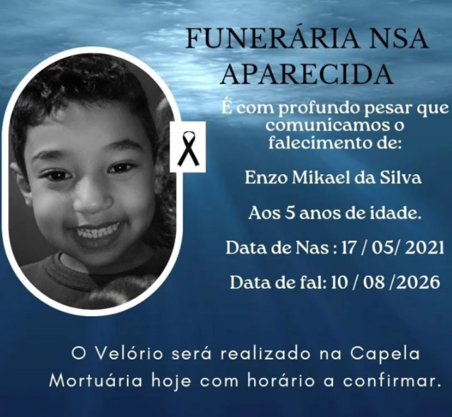 ITAIPULÂNDIA SE DESPEDE DO PEQUENO ENZO MIKAEL DA SILVA, AOS 5 ANOS