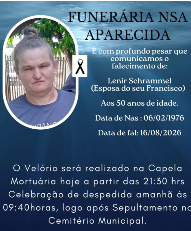 LENIR SCHRAMMEL FALECE AOS 50 ANOS EM ITAIPULÂNDIA