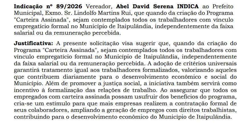 INDICAÇÃO