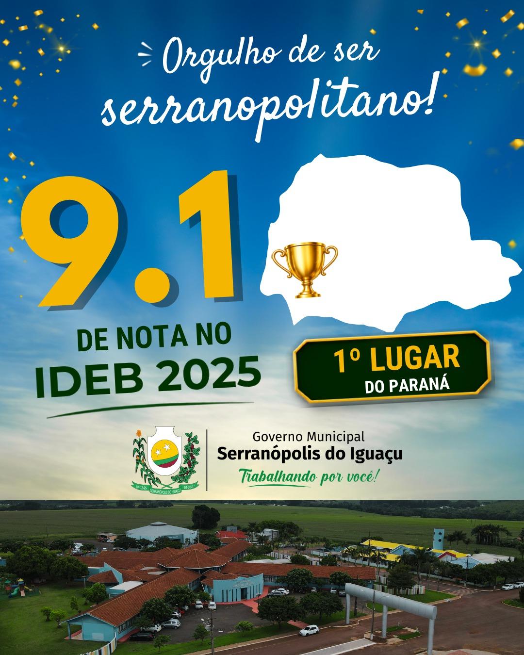 SERRANÓPOLIS DO IGUAÇU CONQUISTA O MELHOR RESULTADO DO PARANÁ NO IDEB E REAFIRMA EXCELÊNCIA NA EDUCAÇÃO PÚBLICA