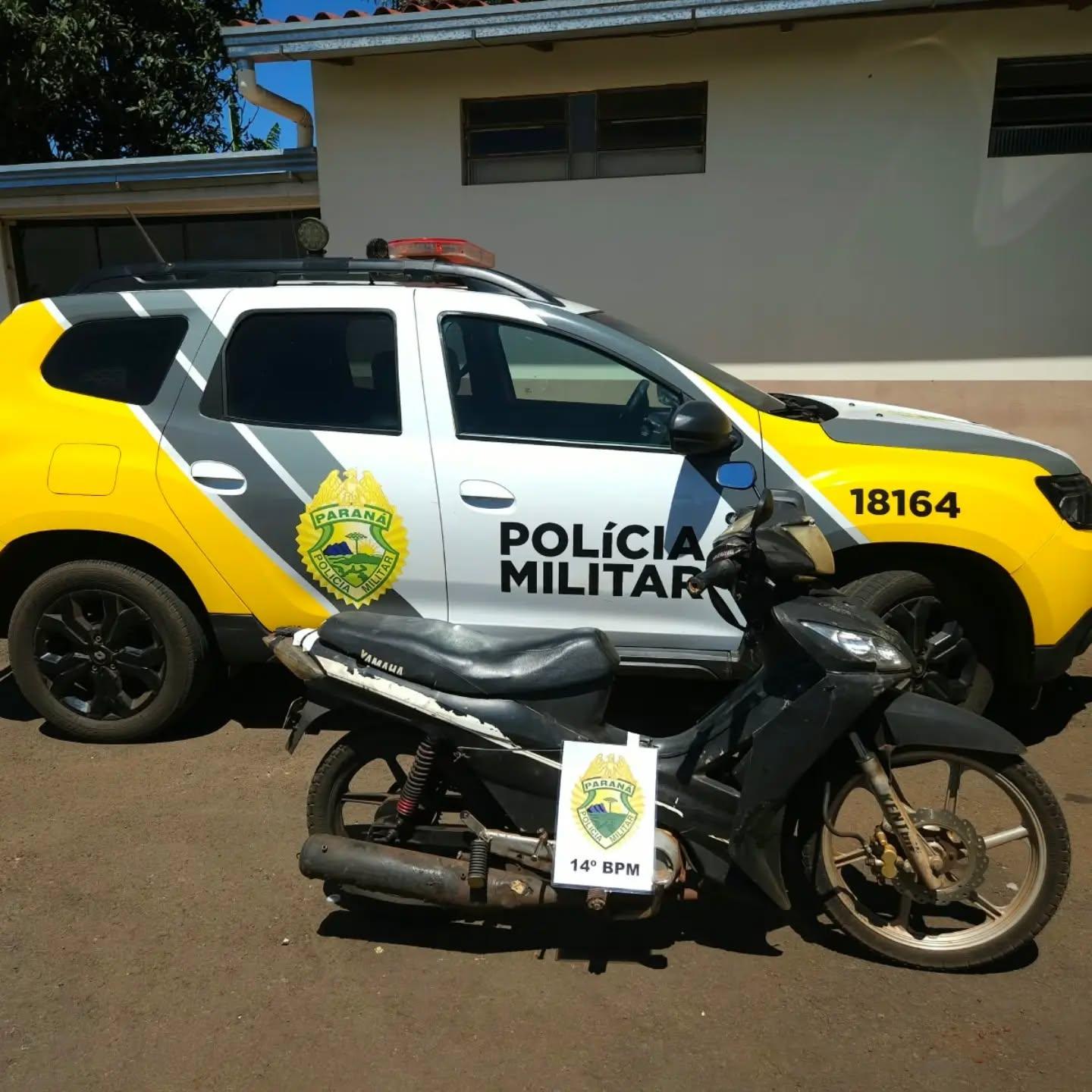 FISCALIZAÇÃO DA PM TERMINA COM MOTOCICLETA PARAGUAIA APREENDIDA EM MISSAL