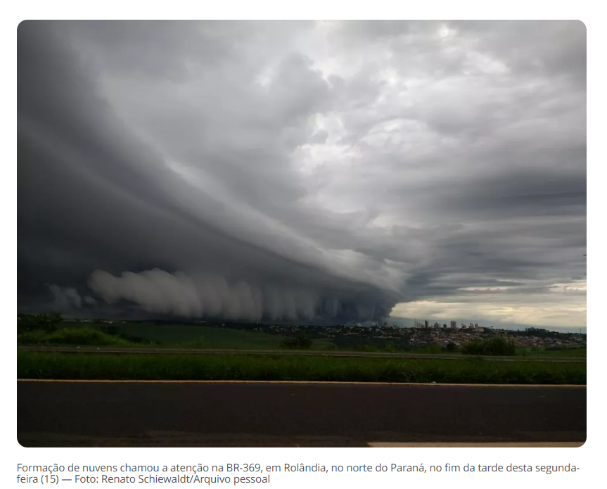 PARANÁ ESTÁ SOB ALERTAS DE TEMPESTADE NESTE FIM DE SEMANA, COM RISCO DE GRANIZO E VENTOS DE ATÉ 100 KM/H; VEJA ONDE