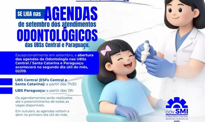AGENDAMENTO PARA CIRURGIAS ODONTOLÓGICAS E ENDODONTIA TERÁ ALTERAÇÃO EM SETEMBRO EM SÃO MIGUEL