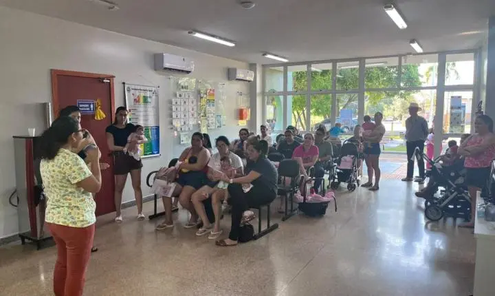 AGOSTO DOURADO: 28 MÃES PARTICIPAM DE ENCONTRO SOBRE AMAMENTAÇÃO EM ITAIPULÂNDIA