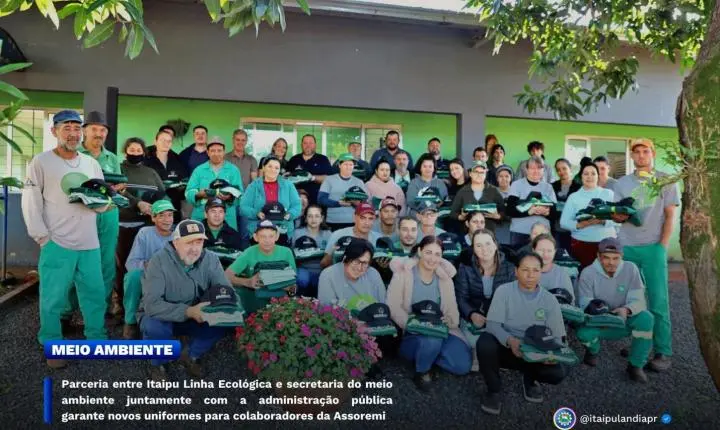 ASSOREMI RECEBE NOVOS UNIFORMES EM AÇÃO DA SEMANA DO MEIO AMBIENTE EM ITAIPULÂNDIA
