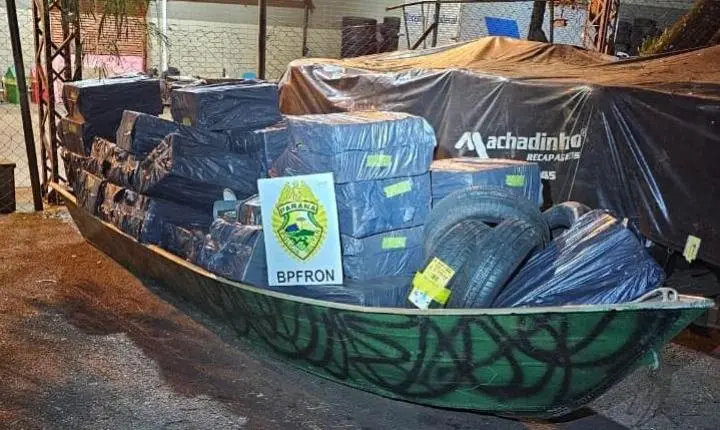 BPFRON APREENDE MAIS DE 2,3 MIL PACOTES DE CIGARROS CONTRABANDEADOS EM ITAIPULÂNDIA