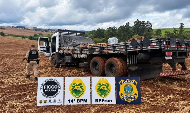 CAMINHÃO COM MAIS DE UMA TONELADA DE MACONHA É APREENDIDO NA BR-277 EM MATELÂNDIA