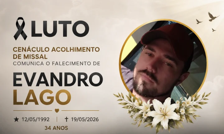 CENÁCULO ACOLHIMENTO DE MISSAL COMUNICA O FALECIMENTO DE EVANDRO LAGO