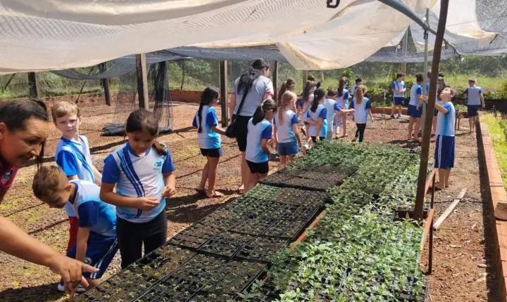 EDUCAÇÃO AMBIENTAL LEVA ALUNOS AO VIVEIRO MUNICIPAL DE SÃO JOSÉ DO ITAVÓ