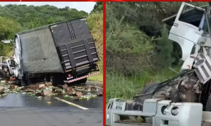 ENGAVETAMENTO COM CAMINHÕES DEIXA FERIDOS E BLOQUEIA BR-376 POR SEIS HORAS 