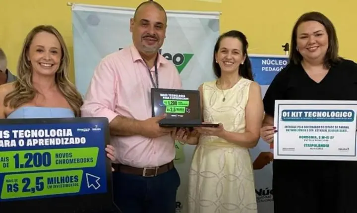 ESCOLA MUNICIPAL RONDÔNIA DE ITAIPULÂNDIA RECEBE KIT TECNOLÓGICO PELO PROGRAMA INDICA PARANÁ