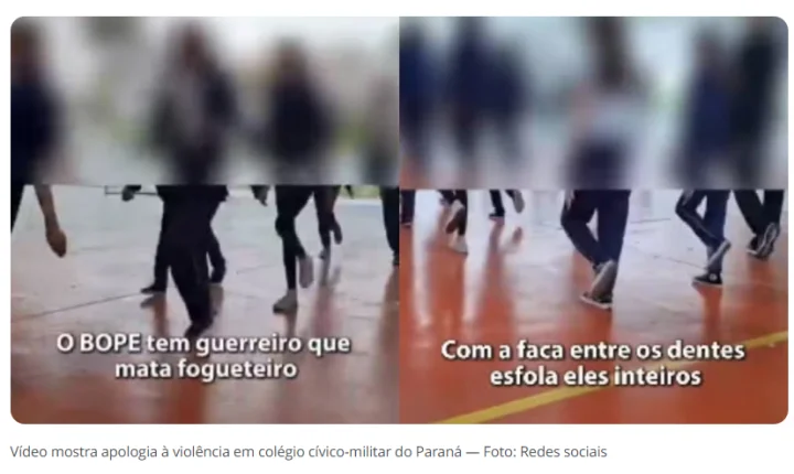 EVENTO EM COLÉGIO CÍVICO-MILITAR DO PARANÁ FAZ EXPOSIÇÃO DE FUZIS PARA ESTUDANTES