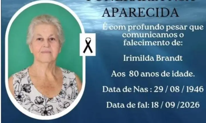 FALECE AOS 80 ANOS IRMILDA BRANDT, EM ITAIPULÂNDIA