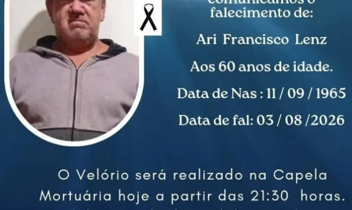 FALECE ARI FRANCISCO LENZ AOS 60 ANOS