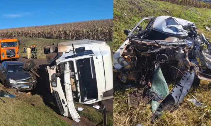 HOMEM MORRE E DUAS PESSOAS FICAM FERIDAS EM GRAVE ACIDENTE NA PR-239