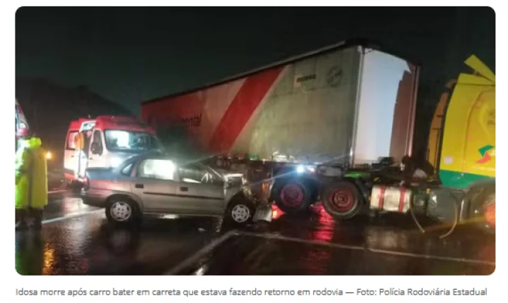 IDOSA MORRE APÓS CARRO BATER EM CARRETA NA PR-151, EM CARAMBEÍ