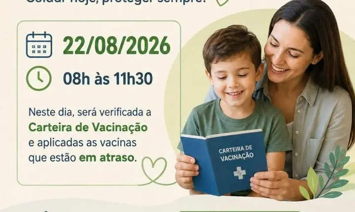 ITAIPULÂNDIA REALIZA CAMPANHA DE MULTIVACINAÇÃO NO DIA 22 DE AGOSTO